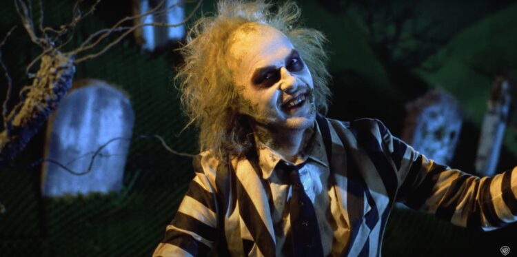 A still of Michael Keaton as Beetlejuice in the 1988 film Beetlejuice.